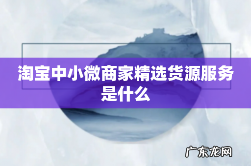 淘宝中小微商家精选货源服务是什么
