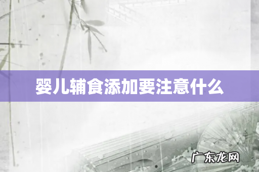 婴儿辅食添加要注意什么