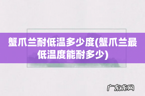 蟹爪兰最低温度能耐多少 蟹爪兰耐低温多少度