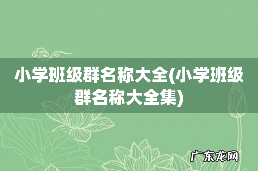 小学班级群名称大全集 小学班级群名称大全
