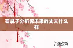 看鼻子分析你未来的丈夫什么样