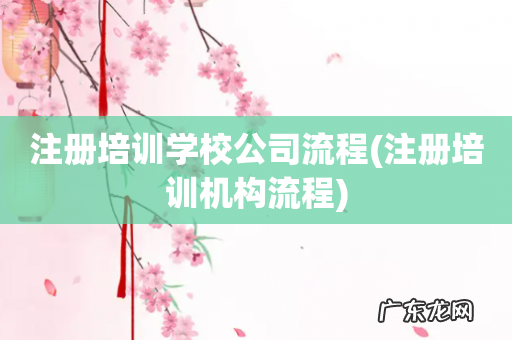 注册培训机构流程 注册培训学校公司流程
