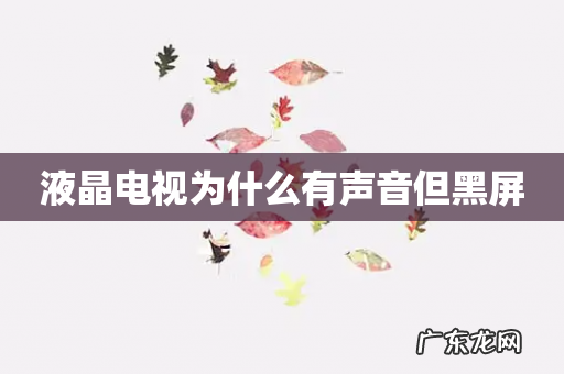 液晶电视为什么有声音但黑屏