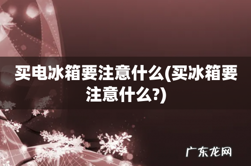 买冰箱要注意什么? 买电冰箱要注意什么