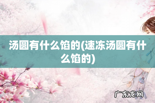 速冻汤圆有什么馅的 汤圆有什么馅的