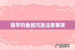 筏竿钓鱼技巧及注意事项