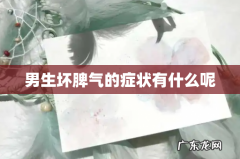 男生坏脾气的症状有什么呢