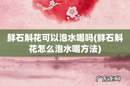 鲜石斛花怎么泡水喝方法 鲜石斛花可以泡水喝吗