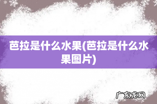 芭拉是什么水果图片 芭拉是什么水果