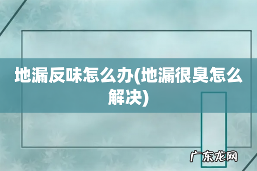 地漏很臭怎么解决 地漏反味怎么办
