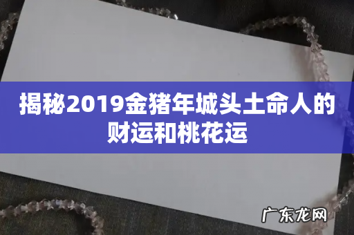 揭秘2019金猪年城头土命人的财运和桃花运