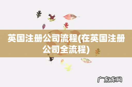 在英国注册公司全流程 英国注册公司流程