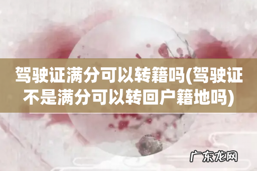 驾驶证不是满分可以转回户籍地吗 驾驶证满分可以转籍吗