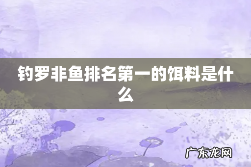 钓罗非鱼排名第一的饵料是什么
