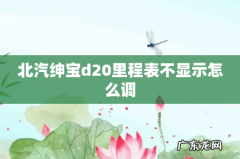 北汽绅宝d20里程表不显示怎么调