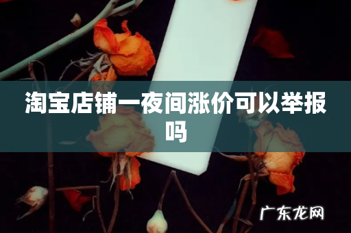 淘宝店铺一夜间涨价可以举报吗