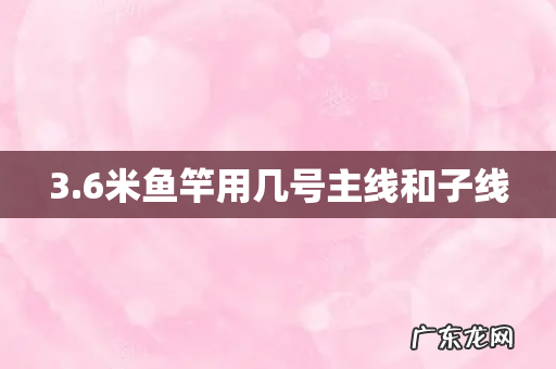 3.6米鱼竿用几号主线和子线