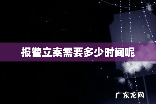 报警立案需要多少时间呢