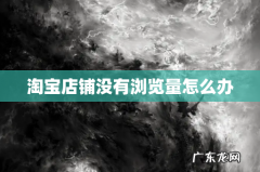 淘宝店铺没有浏览量怎么办