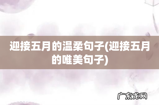 迎接五月的唯美句子 迎接五月的温柔句子