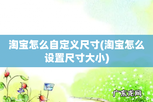 淘宝怎么设置尺寸大小 淘宝怎么自定义尺寸