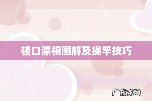 顿口漂相图解及提竿技巧