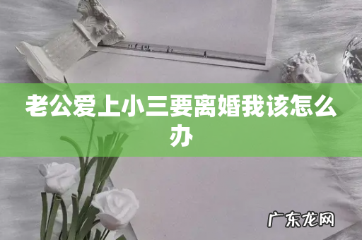 老公爱上小三要离婚我该怎么办