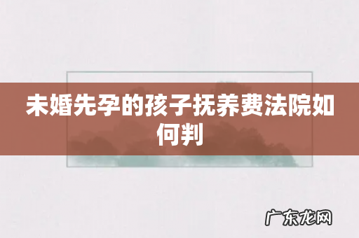 未婚先孕的孩子抚养费法院如何判