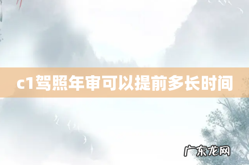 c1驾照年审可以提前多长时间