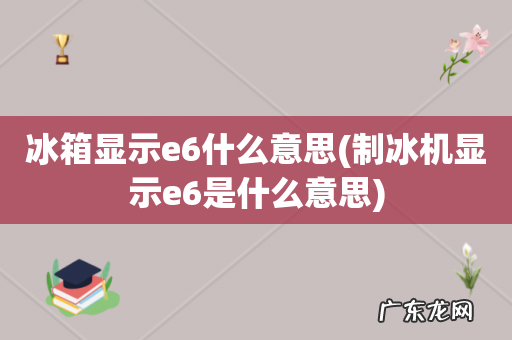 制冰机显示e6是什么意思 冰箱显示e6什么意思