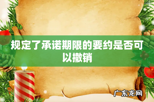 规定了承诺期限的要约是否可以撤销