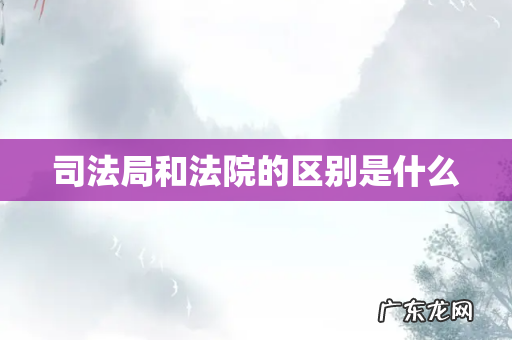 司法局和法院的区别是什么