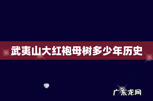 武夷山大红袍母树多少年历史