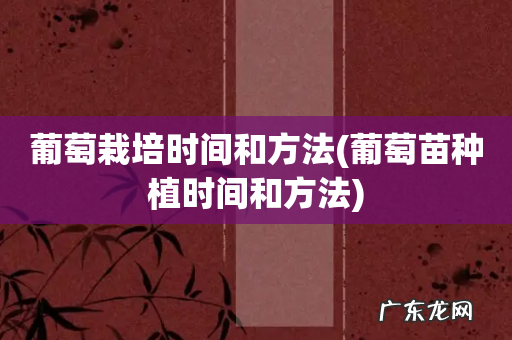 葡萄苗种植时间和方法 葡萄栽培时间和方法