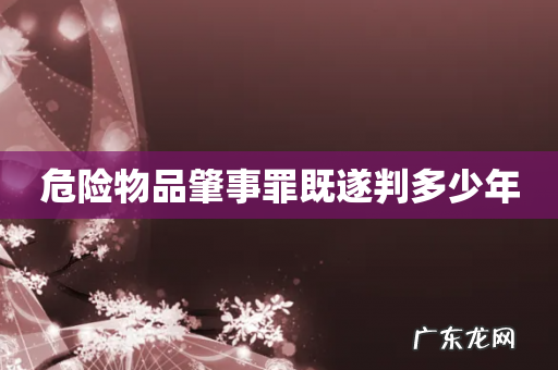 危险物品肇事罪既遂判多少年