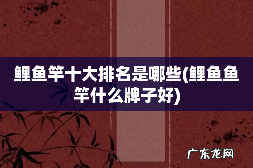 鲤鱼鱼竿什么牌子好 鲤鱼竿十大排名是哪些