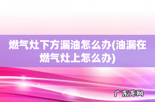 油漏在燃气灶上怎么办 燃气灶下方漏油怎么办