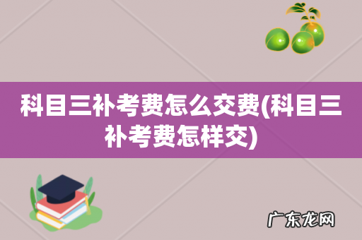科目三补考费怎样交 科目三补考费怎么交费