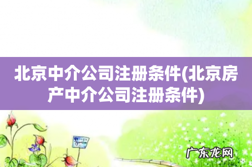北京房产中介公司注册条件 北京中介公司注册条件