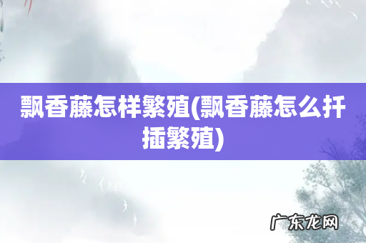 飘香藤怎么扦插繁殖 飘香藤怎样繁殖