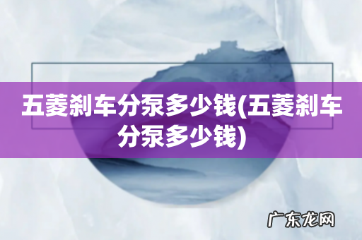 五菱刹车分泵多少钱 五菱刹车分泵多少钱