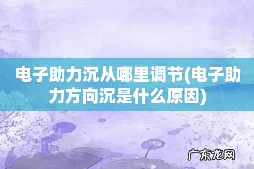 电子助力方向沉是什么原因 电子助力沉从哪里调节