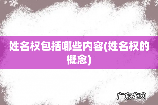 姓名权的概念 姓名权包括哪些内容