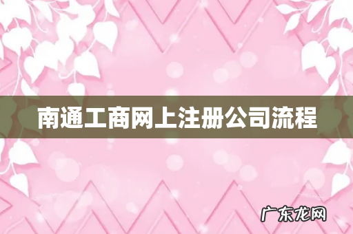 南通工商网上注册公司流程