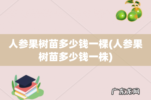 人参果树苗多少钱一株 人参果树苗多少钱一棵