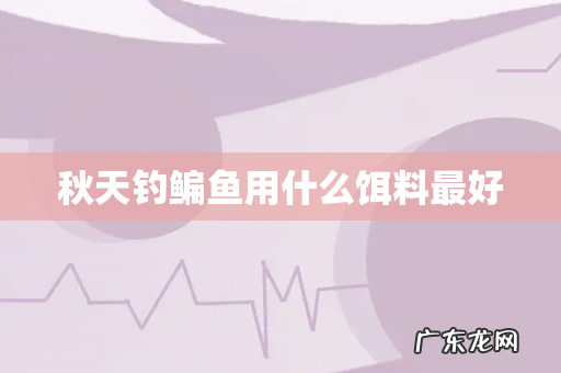 秋天钓鳊鱼用什么饵料最好