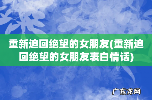 重新追回绝望的女朋友表白情话 重新追回绝望的女朋友