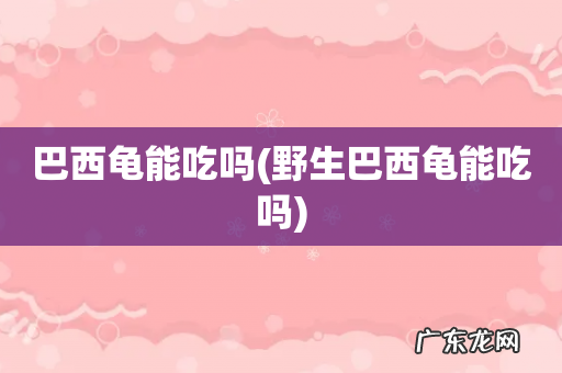 野生巴西龟能吃吗 巴西龟能吃吗