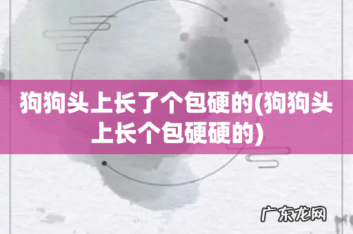 狗狗头上长个包硬硬的 狗狗头上长了个包硬的