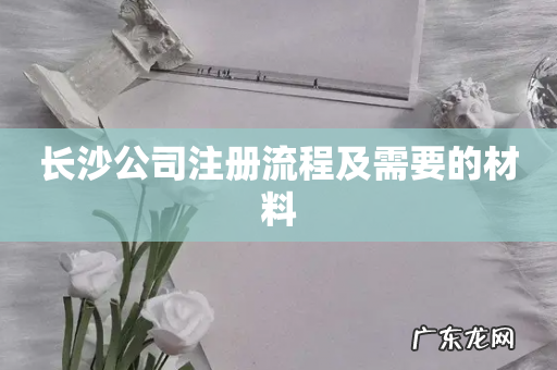 长沙公司注册流程及需要的材料